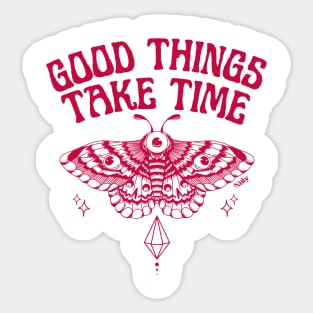 Butterfly tattoo good things take time Sticker